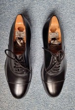 Scarpe Churcill's stringate uomo eleganti, nere, misura 7,5 (41 e 1/2). 