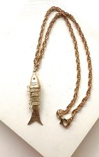 Ciondolo pesce articolato oro