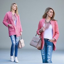 Cappotto tweed Zara Basic rosa