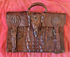 TASSIDERMIA BORSA ANNI 30 IN COCCODRILLO -STUFFED CROCODILE BAG VINTAGE CM.42X28