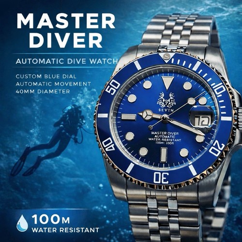 Orologio automatico sevin blu - automatico,