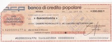 Messina - Assegno della Banca