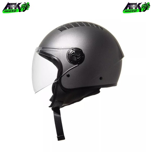Casco jet grigio opaco con - opaco,