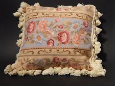 ANTICO PREZIOSO ELEGANTE CUSCINO VITTORIANO RICAMO MANO PICCOLO PUNTO FLOREALE