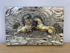  Ottaviani firma - Placcato argento 925 - Base in resina cavalli rampanti