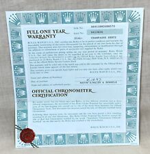 Rolex Certificate Datejust