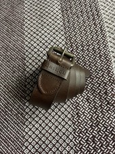 Cintura uomo vintage Barbour marrone stile tinta unita taglia grande pelle pesante perfette condizioni
