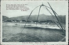 p873 cartolina forte dei marmi pesca alla bilancia provincia di lucca toscana