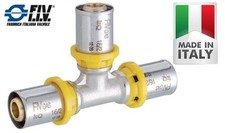 TEE INTERMEDIO A PRESSARE A PINZARE PER TUBO MULTISTRATO GAS