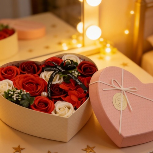 Sapone rosa fiore cuore - sapone,