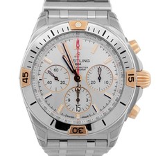 NUOVI DOCUMENTI Breitling Chronomat B01 argento bicolore acciaio oro 42 mm IB0134 SCATOLA