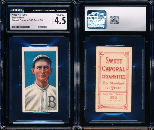 1909 t206 dave brain cgc - 1909,