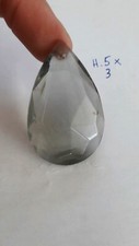 Goccia Di Vetro Per Ricambi Lampadari Antichi o Decorazioni Fumè 5 x 3cm #43