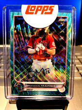 2022 Topps Chrome #107/199 Brandon Marsh Aqua Wave Rookie Auto Rif. #RA-BM Star