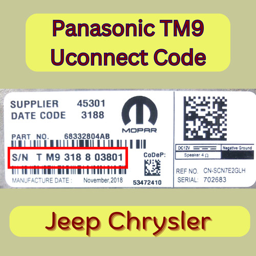 Codice radio per chrysler jeep - per,