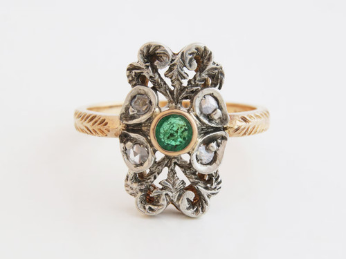 Anello vintage con smeraldo