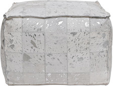 Laila silver square pouf - laila,