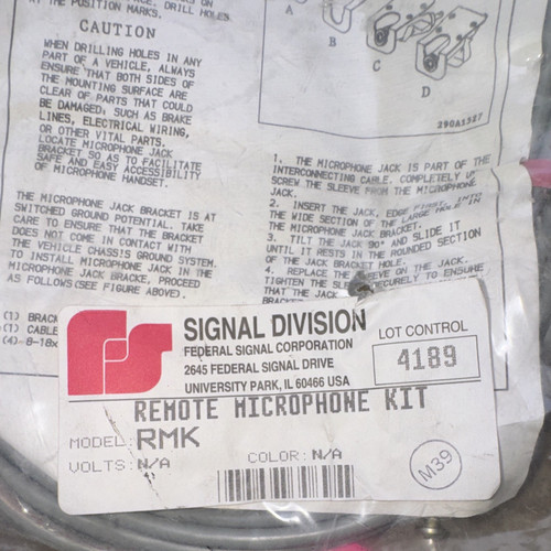 Federal signal rmk kit - rmk,