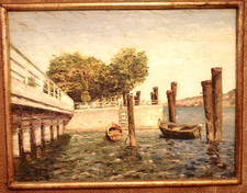 Antico dipinto olio tavola Mario Beltrami 1902/87 Cremona Mantova Casalmaggiore