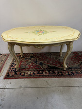 Tavolino Da Caffè Laccato In Stile Barocco Veneziano Anni 50