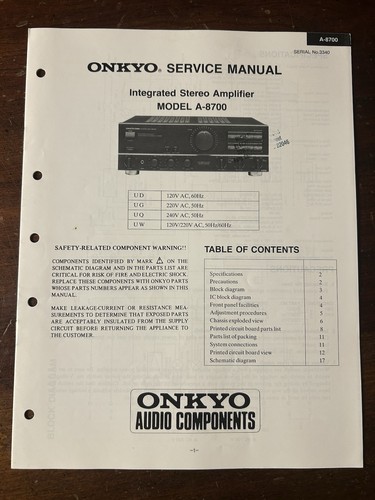 Onkyo 8700 integra - onkyo, a-8700