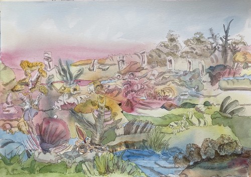 Arte acquerello surreale - acquerello,