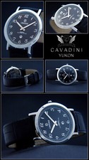 Classico Momenti Cavadini Piatto Orologio Uomo Acciaio Inox 38mm Nero CV-12K160