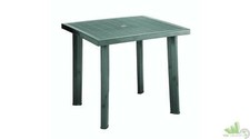 TAVOLO QUADRATO TAVOLINO RESINA DA ESTERNO GIARDINO CLASSICO VERDE 80X75XH72 CM