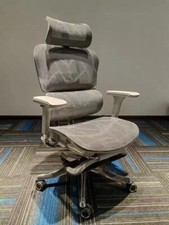 Sedia ergonomica ufficio di lusso grigia in acciaio