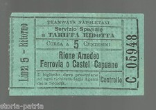 CAMPANIA_FERROVIE_TRAMWAYS_ANTICO BIGLIETTO FERROVIARIO_CASTEL CAPUANO_RARITA'