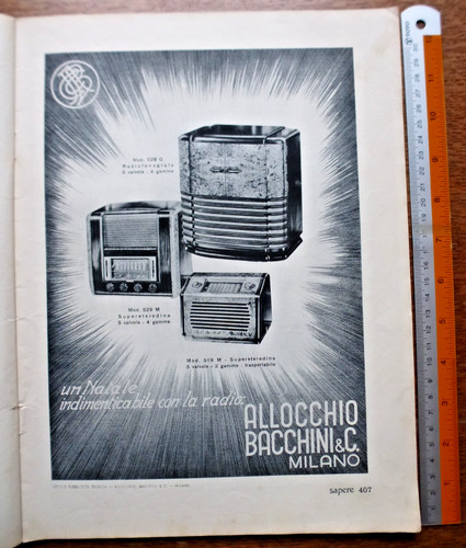 Pubblicità 1939 allocchio - 1939,