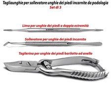 Tronchesino Incarnite Sollevatore Unghie dei Piedi Lima per Unghie Podologia 3pz