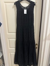 vestito sangallo lungo nero  maxi vestito  tg M/L NICE &CHIC pizzo ricamo