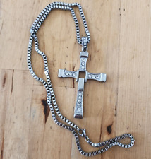 Collana Fast And Furious Dominic Toretto Crocifisso Croce con Strass in Acciaio
