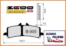 45B00500 PASTIGLIE FRENO ZCOO