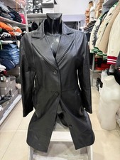 Vera Pelle Cappotto In Pelle Donna Woman Tg50 Nero AM34