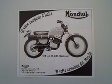 advertising Pubblicità 1974 MOTO MONDIAL 125 RCE SPECIAL