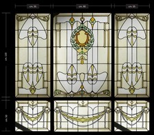 Antica vetrata artistica cattedrale primi 1900 rilegata a piombo Liberty DECO -6