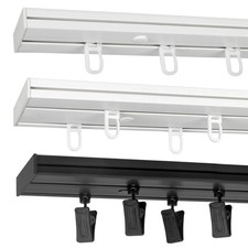 Binario Guida Tenda Doppio Scorrevole Soffitto PVC Scorritenda Bianco / Nero