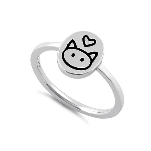 Anello amore gatto - in, argento