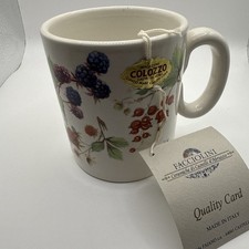 Tazza tazza tè caffè Facciolini firmata dall'artista Berry Designs nuova con etichette Italia