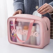 Clear Satin PU Makeup Bag
