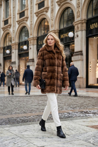 1277 cappotto vera pelliccia - cappotto,