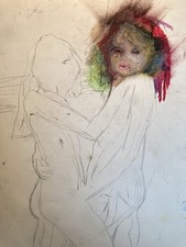 Pittura Ritratto Uomo Gouache