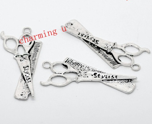 3pz charms ciondoli forbici - 3pz,