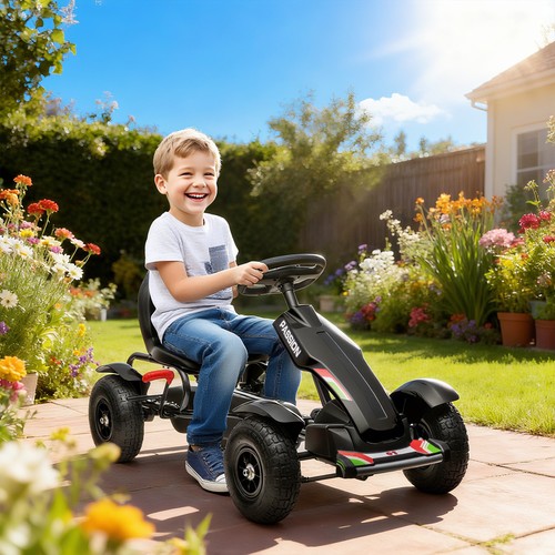 Metal kids pedal kart with - go,