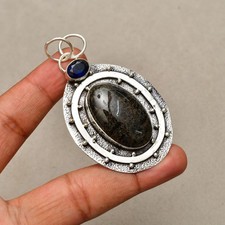 Ciondolo gioiello fatto a mano in argento sterling 925 pietra del sole 2,44"