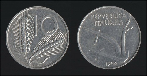 Lire 1986 spighe - e, aratro