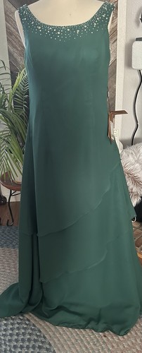 Abito lungo verde - scuro, in