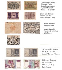 1  2 5 10 1000 Moneta Pattriottica 1848 Mark Marco 1920  REGNO 1939 IMPERO LOTTO